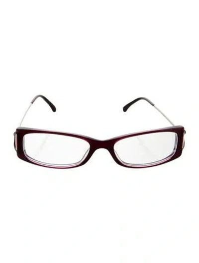 Pre-owned Chanel Interlocking Cc Logo Square Eyeglasses In Purple