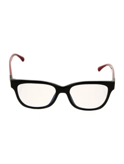 Pre-owned Chanel Interlocking Cc Logo Square Eyeglasses In Red