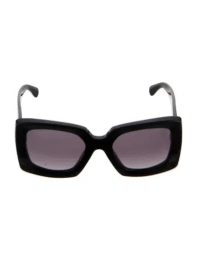 Pre-owned Chanel Interlocking Cc Logo Square Sunglasses In Black