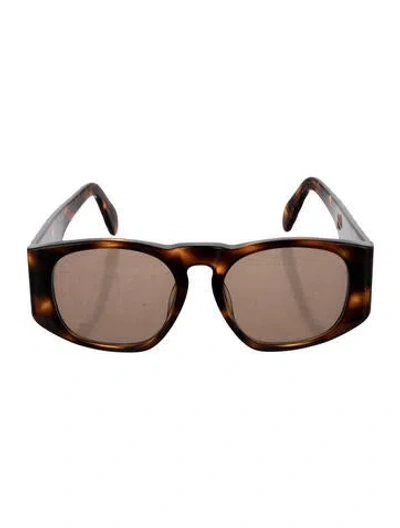 Pre-owned Chanel Interlocking Cc Logo Square Sunglasses In Brown