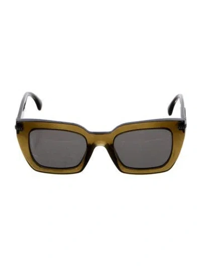 Pre-owned Chanel Interlocking Cc Logo Square Sunglasses In Green