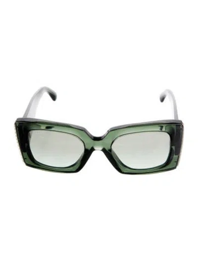 Pre-owned Chanel Interlocking Cc Logo Square Sunglasses In Green