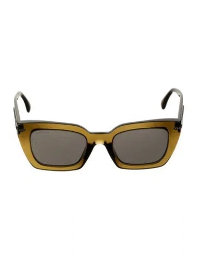 Pre-owned Chanel Interlocking Cc Logo Square Sunglasses In Green