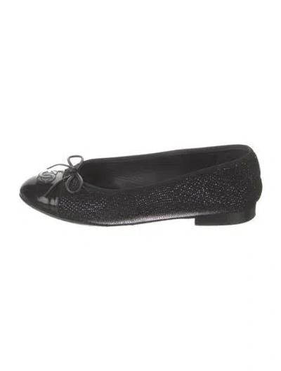 Pre-owned Chanel Interlocking Cc Logo Suede Ballet Flats In Multi
