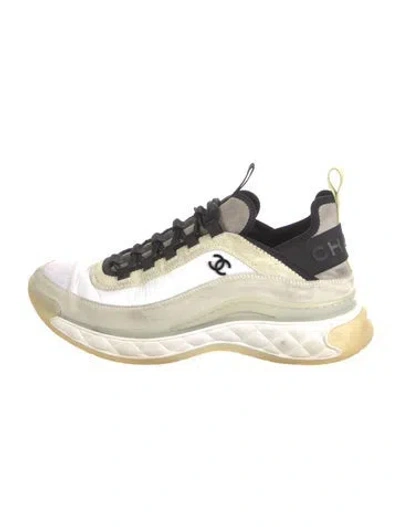 Pre-owned Chanel Interlocking Cc Logo Suede Chunky Sneakers