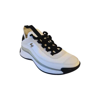 Pre-owned Chanel Interlocking Cc Logo Suede Chunky Sneakers Ivory