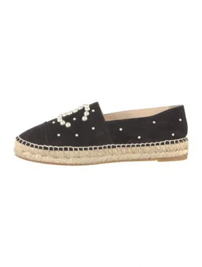 Pre-owned Chanel Interlocking Cc Logo Suede Espadrilles