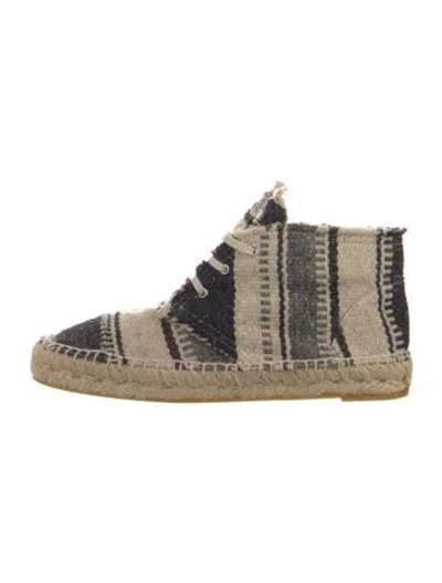 Pre-owned Chanel Interlocking Cc Logo Tweed Espadrilles In Neutral
