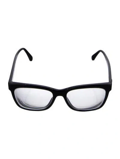 Pre-owned Chanel Interlocking Cc Logo Wayfarer Eyeglasses In Black