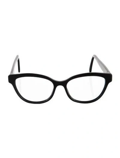 Pre-owned Chanel Interlocking Cc Logo Wayfarer Eyeglasses In Black