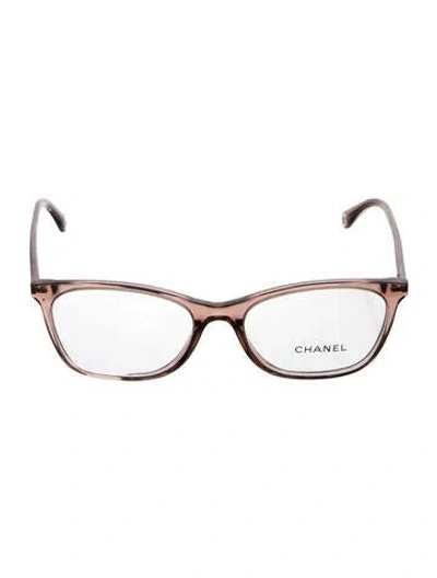 Pre-owned Chanel Interlocking Cc Logo Wayfarer Eyeglasses In Neutral