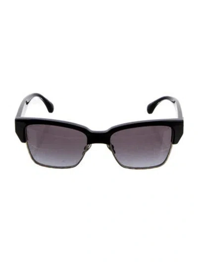 Pre-owned Chanel Interlocking Cc Logo Wayfarer Sunglasses In Black