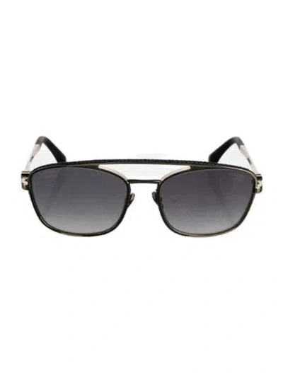 Pre-owned Chanel Interlocking Cc Logo Wayfarer Sunglasses In Black