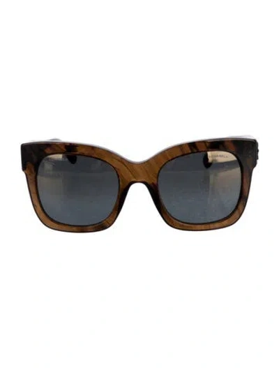 Pre-owned Chanel Interlocking Cc Logo Wayfarer Sunglasses In Brown