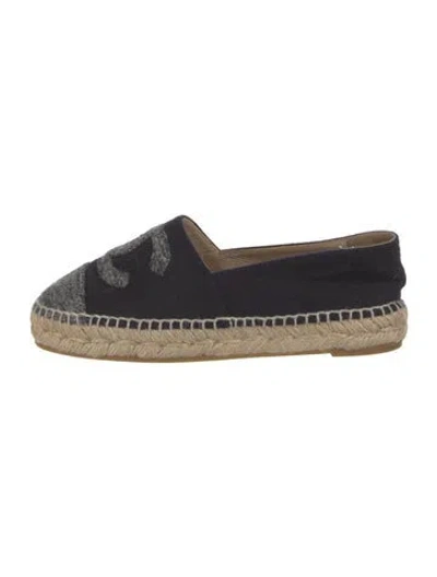 Pre-owned Chanel Interlocking Cc Logo Wool Espadrilles