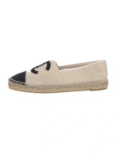 Pre-owned Chanel Interlocking Cc Logo Wool Espadrilles