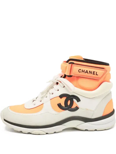 Pre-owned Chanel Interlocking Cc-patch Sneakers