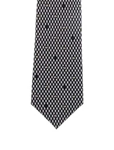 Pre-owned Chanel Interlocking Cc Silk Tie In Black