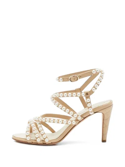 Pre-owned Chanel Interlocking Cc Strappy Sandals In Neutrals