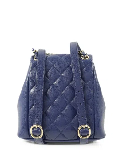 Pre-owned Chanel Interlocking-cc Backpack In Blue