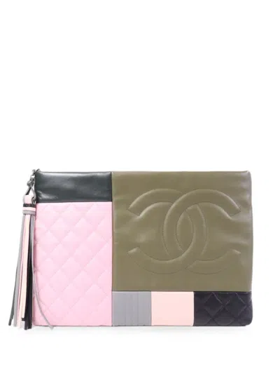 Pre-owned Chanel Interlocking-cc Clutch Bag In Black