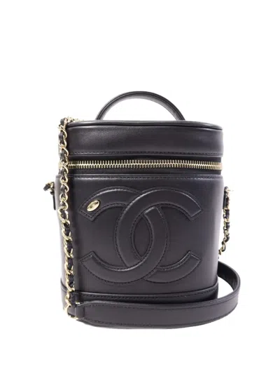 Pre-owned Chanel Interlocking-cc Mini Bag In Black