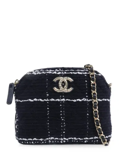 Pre-owned Chanel Interlocking-cc Shoulder Bag In Black