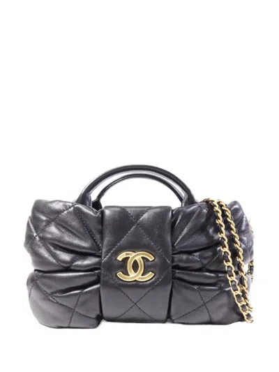 Pre-owned Chanel Interlocking-cc Tote Bag In Black