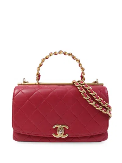 Chanel Interlocking-cc Tote Bag In Red