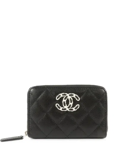 Pre-owned Chanel Interlocking-cc Wallet In Black