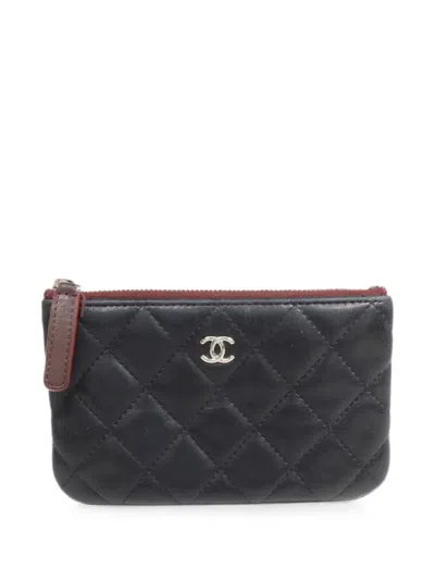 Pre-owned Chanel Interlocking-cc Wallet In Blue