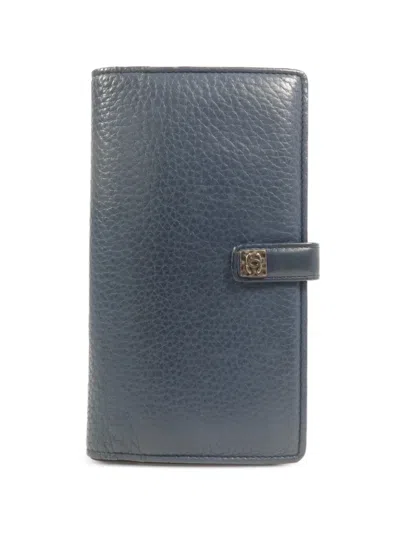Pre-owned Chanel Interlocking-cc Wallet In Blue