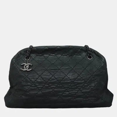 Pre-owned Chanel Iridescent Quilted Large Leather Grey Just Mademoiselle Large Tote Bag In Gray
