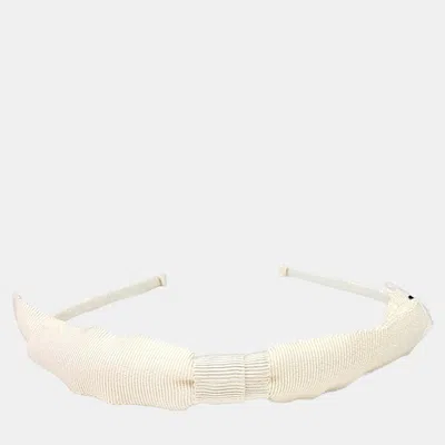 Pre-owned Chanel Ivory Hairband In White
