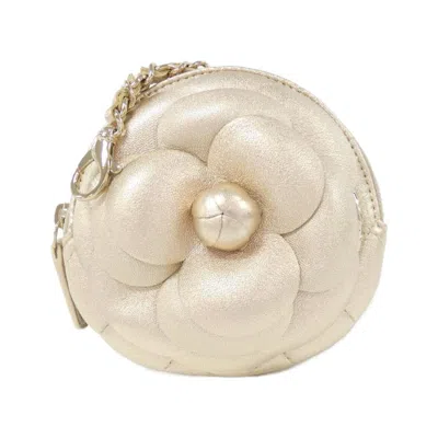 Pre-owned Chanel Ivory Leather Coin Purse/coin Case ()