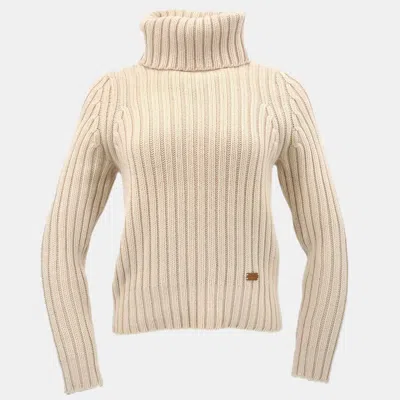 Pre-owned Chanel Ivory Sweater Size 36 In White