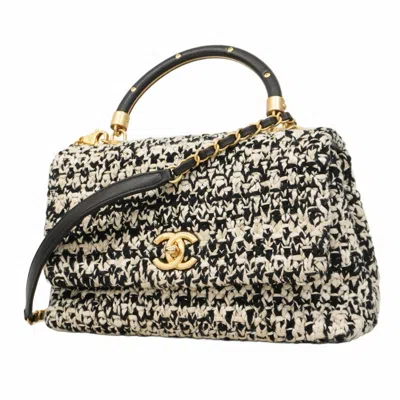 Pre-owned Chanel Ivory Tweed Handbag () In Multi
