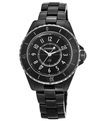 Pre-owned Chanel J12 33mm Black Ceramic Women's Watch H5695