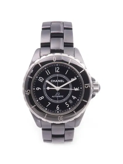 Pre-owned Chanel J12 38mm Watch In Black