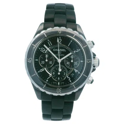 Pre-owned Chanel J12 Black Ceramic Chronograph Men's Watch