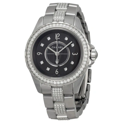 Pre-owned Chanel J12 Chromatic Automatic Grey Dial Titanium And Ceramic Ladies Watch H3105