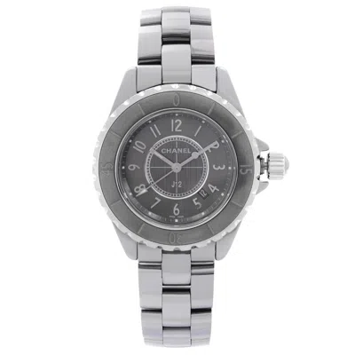 Pre-owned Chanel J12 Chromatic Ceramic Gray Dial Quartz Ladies Watch H2978
