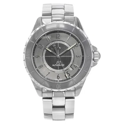 Pre-owned Chanel J12 Chromatic Gray Arabic Dial Ceramic Steel Automatic Unisex Watch H2934