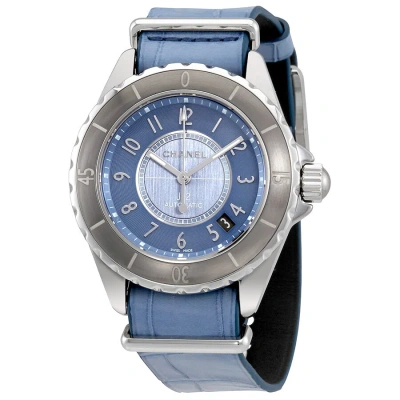 Pre-owned Chanel J12-g10 Automatic Men's Watch H4338 In Blue