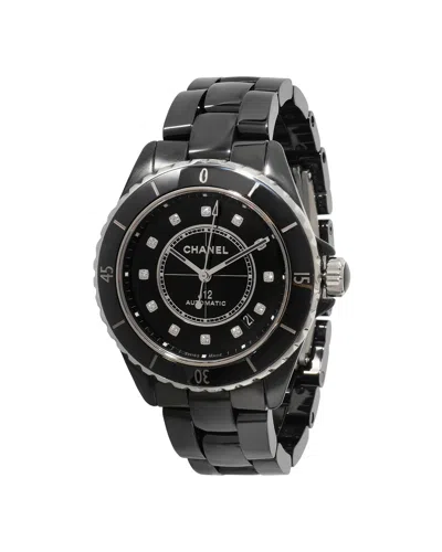 Pre-owned Chanel J12 H5702 Unisex Watch In Ceramic In Black
