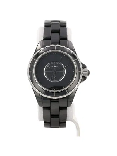 Pre-owned Chanel J12 Phantom 28mm Watch In Black