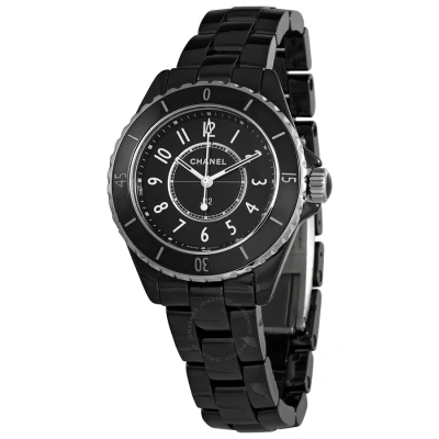 Pre-owned Chanel J12 Quartz Black Dial Ladies Watch H5695