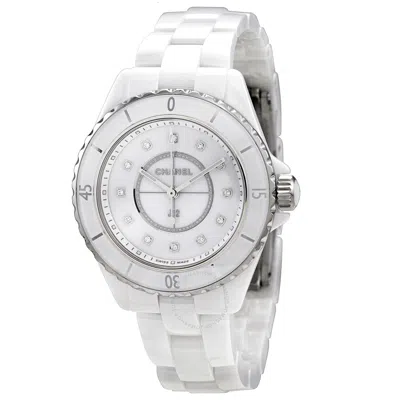 Pre-owned Chanel J12 Quartz Diamond White Dial Ladies Watch H5703