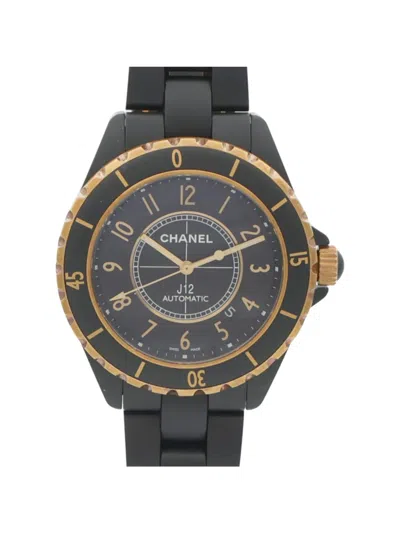 Pre-owned Chanel J12 Round 42mm Watch In Black