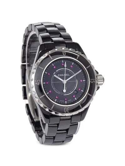 Pre-owned Chanel J12 Ruby 33mm Watch In Black